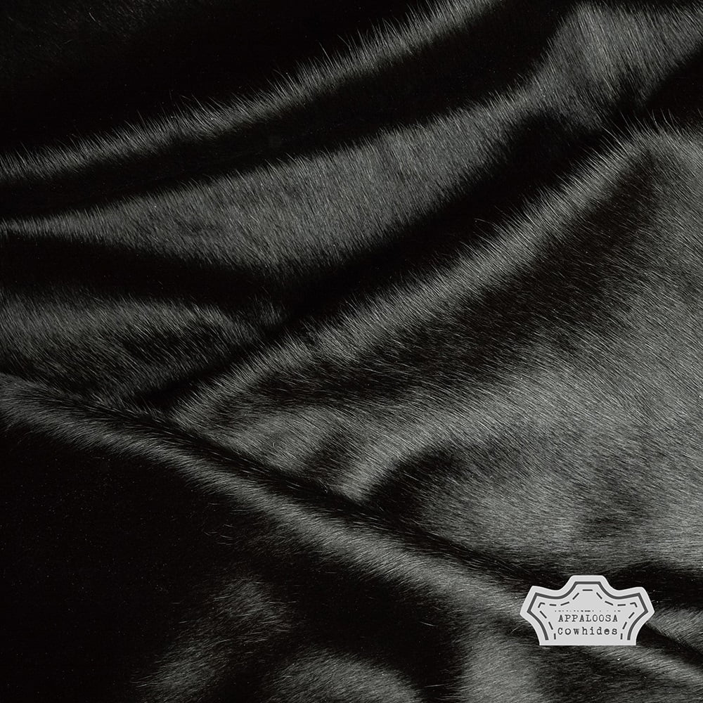 Solid Black Cowhide Rug 5' x 7' F742798