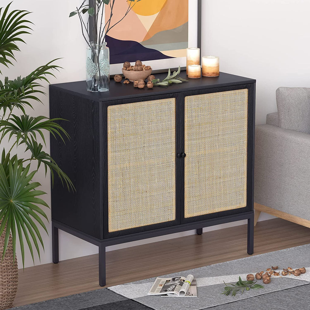 Black Rattan Storage Cabinet N939321
