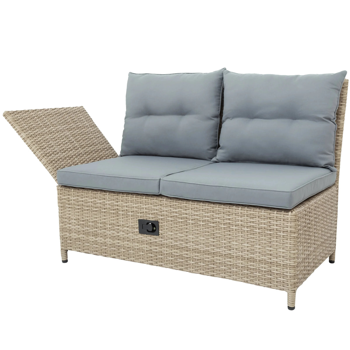 4-Piece PE Wicker Rattan Sofa Set with Adjustable Backs J291