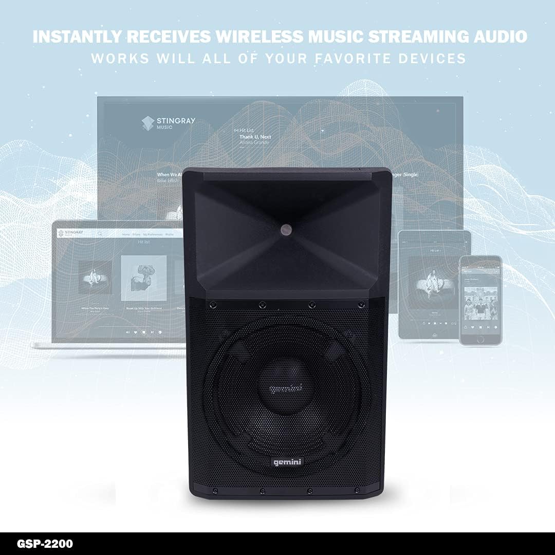 2200W 15 Inch Woofer Bluetooth Trolley Speaker with Media Player, FM Radio, USB, SD Card Z536394