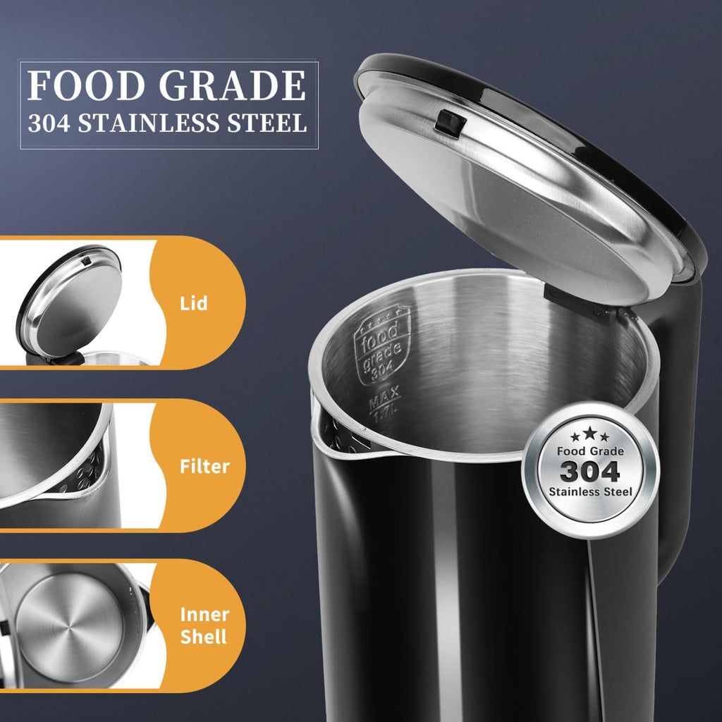 1.7 Liter Electric Kettle with High Borosilicate Glass and 304 Stainless Steel Interior Y740197