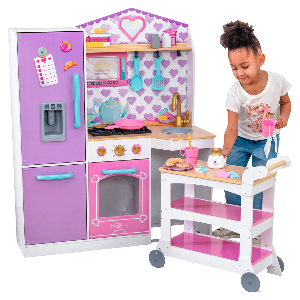 Wooden Play Kitchen with 21 Accessories E770