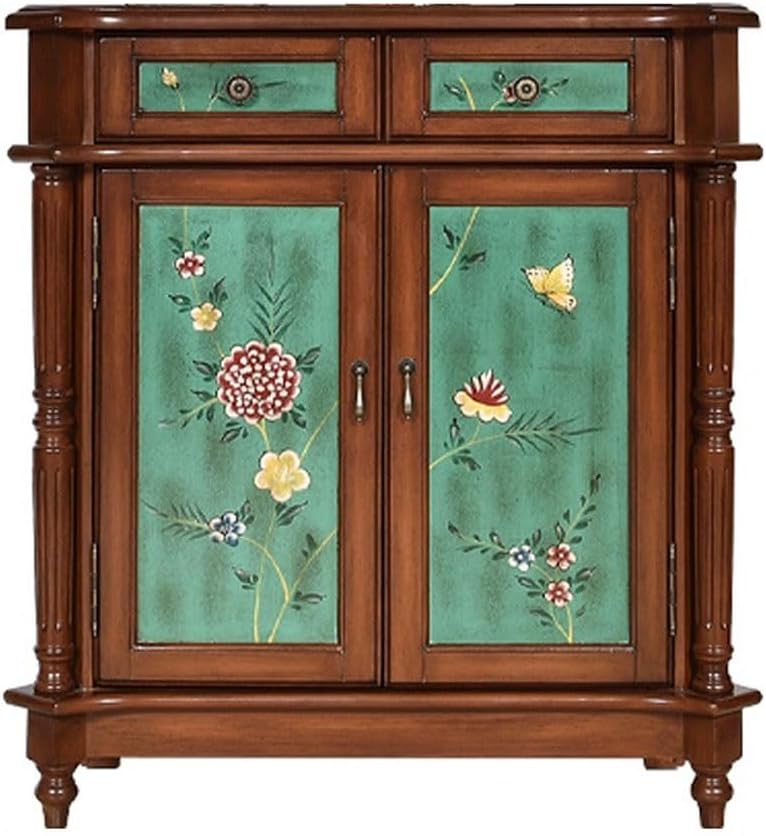 Pastoral Painted Retro Old Furniture Storage Drawer Sideboard C1791