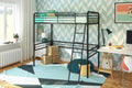 Black Twin Metal Loft Bed S7001