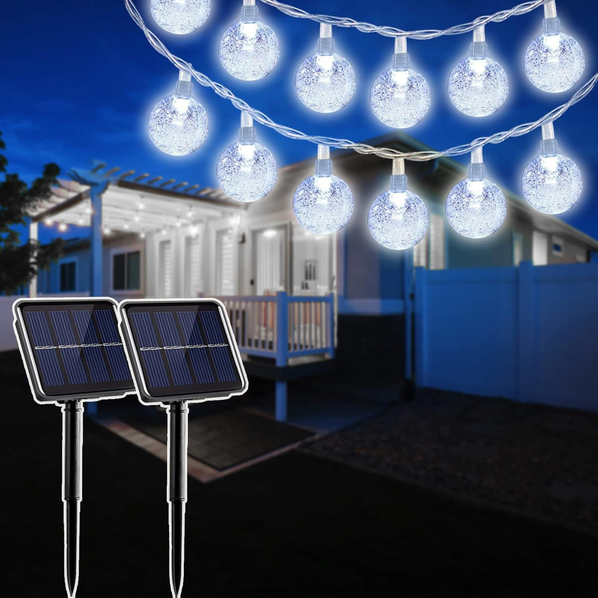 2 Pack 22Ft 40 Led Waterproof Outdoor Fairy Lights with 8 Modes N752477