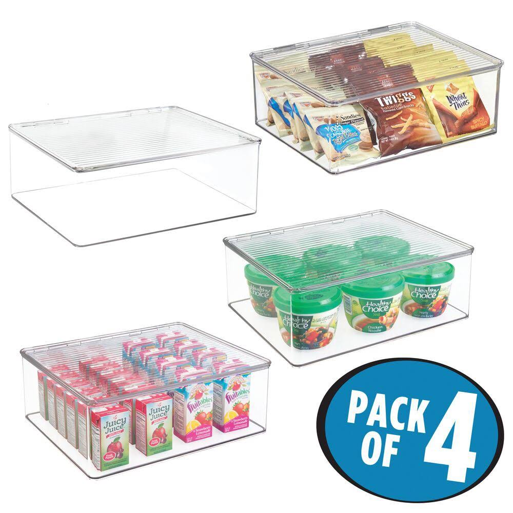 Clear Plastic Stackable Food Storage Container 4 Pack I324