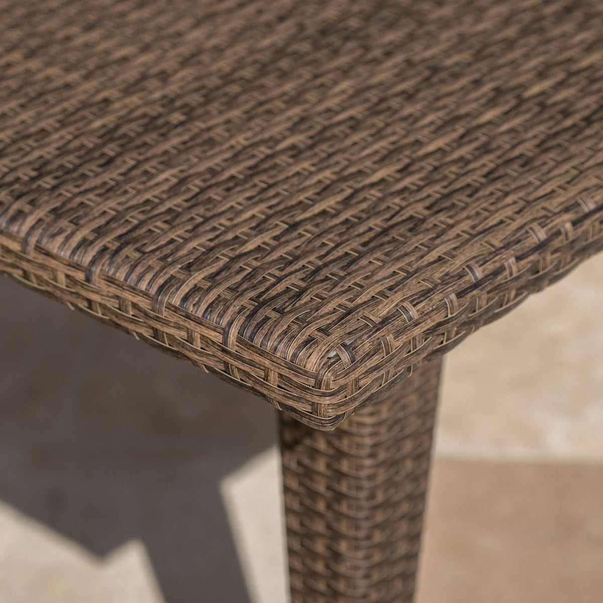 Rectangle Wicker Table Multi Brown X984