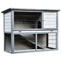 Wooden Rabbit Hutch with Ramp T871561
