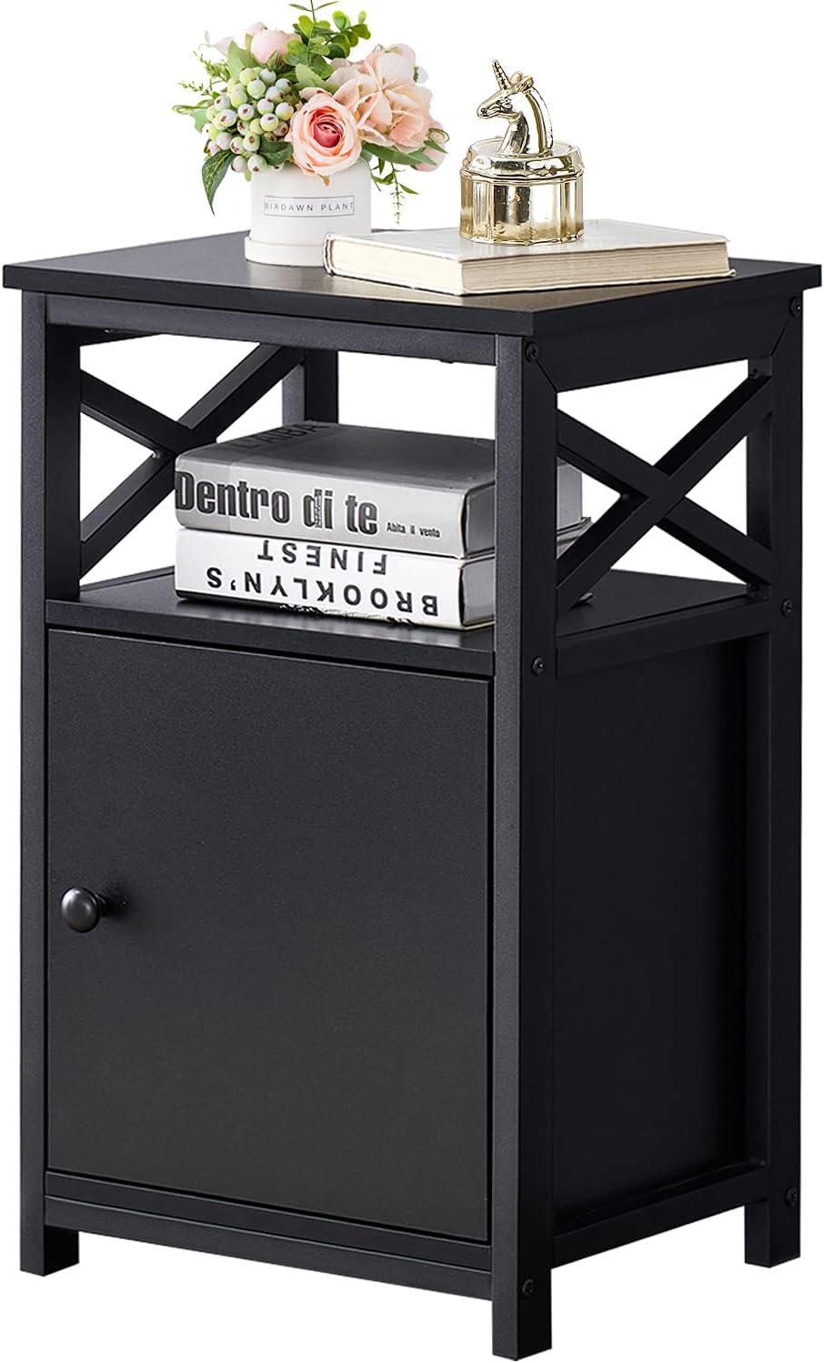 Brown Storage Cabinet and Drawer Nightstand G884