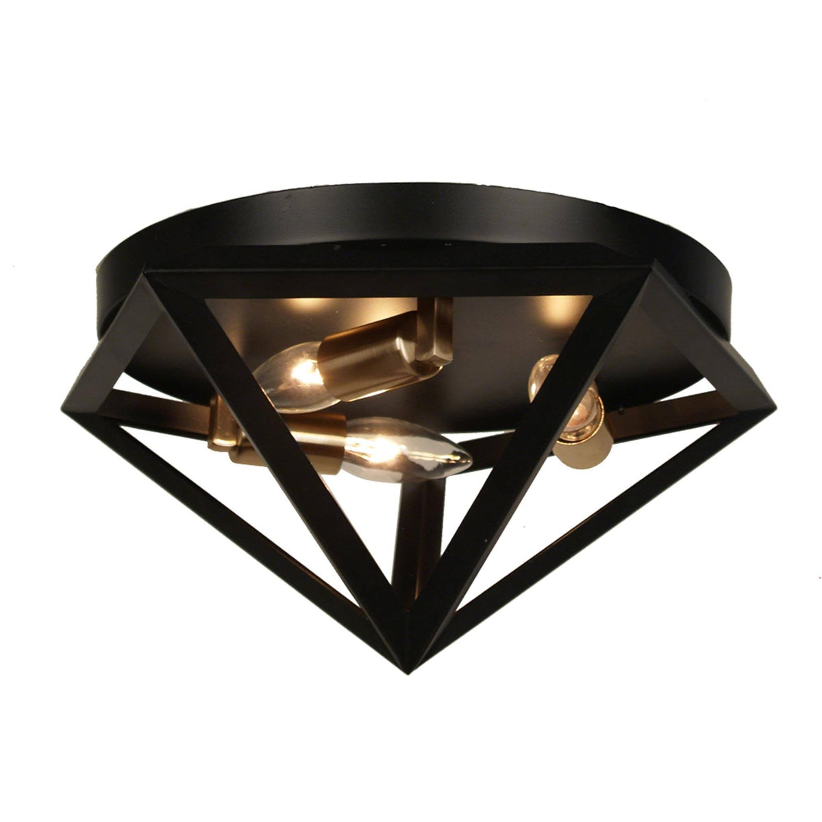 Matte Black 3-Light Flush Mount X398