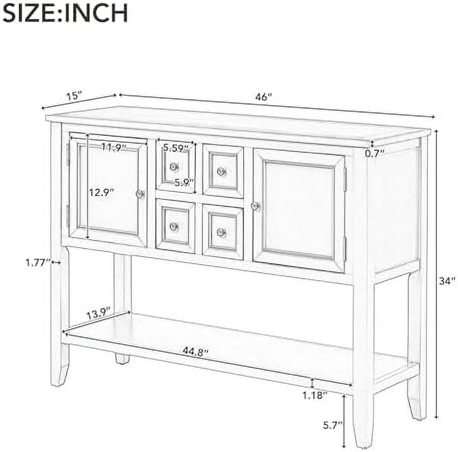 Dark Blue 46'' Entryway Table with 2 Doors and 4 Drawers H3232