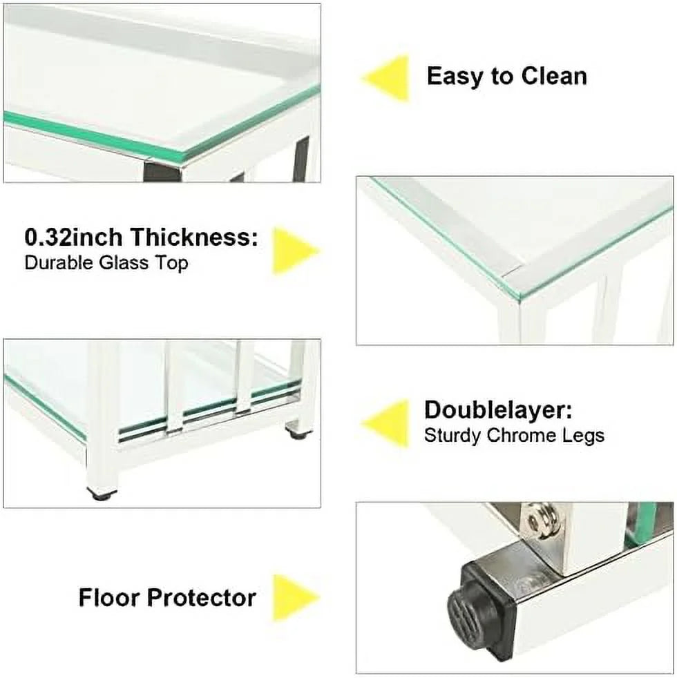 Glass Console Table with Shelves H42980