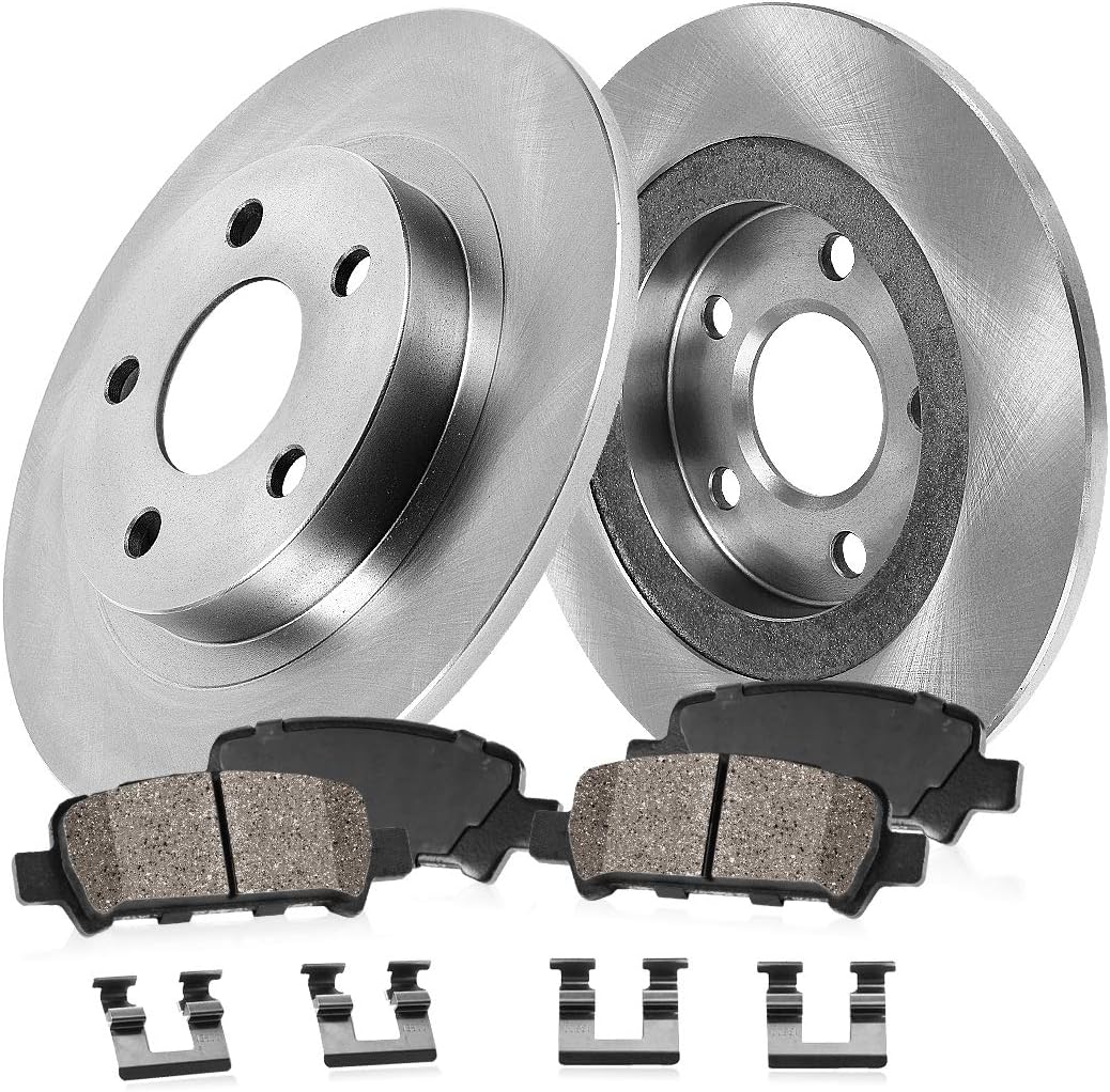 Premium OE Brake Disc Rotors + Ceramic Brake Pads + Hardware G2591