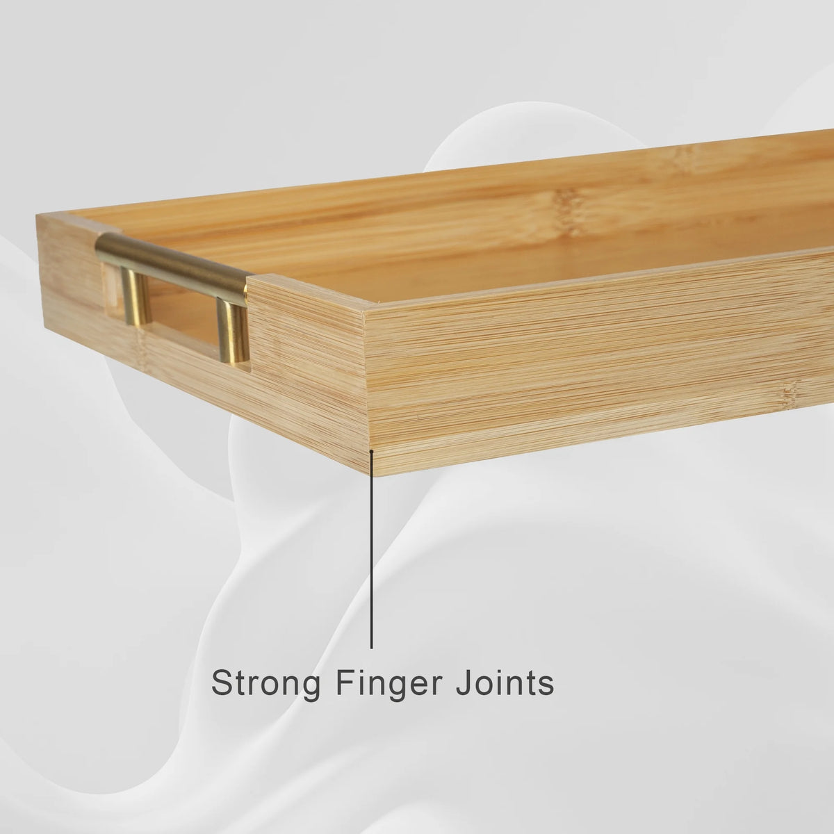 Bamboo Serving Trays with Metal Handles T94299
