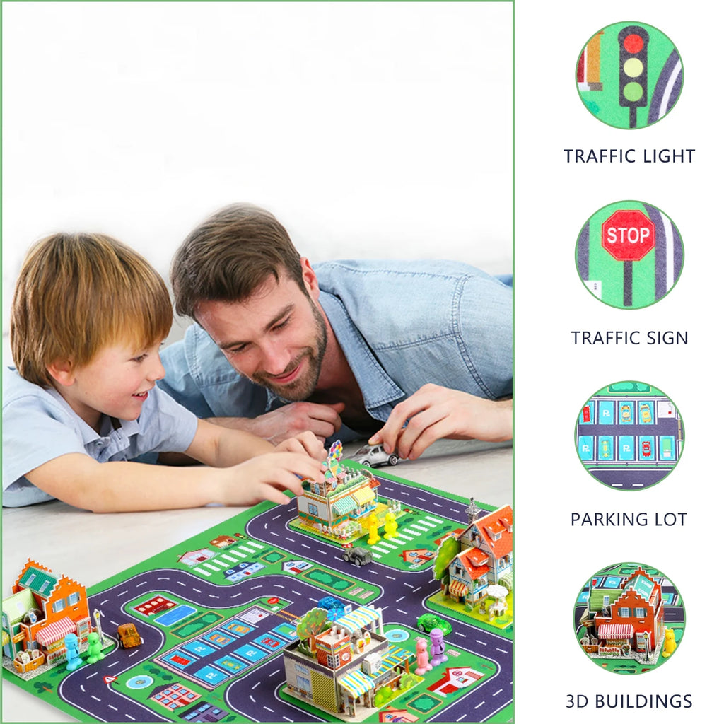 Building Blocks Set with 5 Toy Cars Y2960