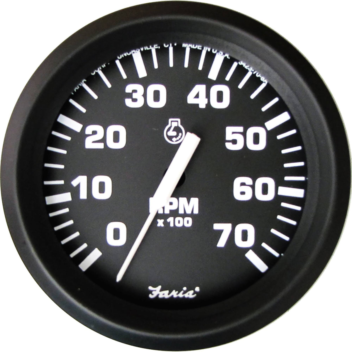 Black 4" Tachometer 7,000 RPM Gas W537518