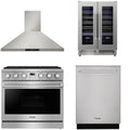36 Gas Range, Range Hood, Dishwasher and Wine Cooler L9250