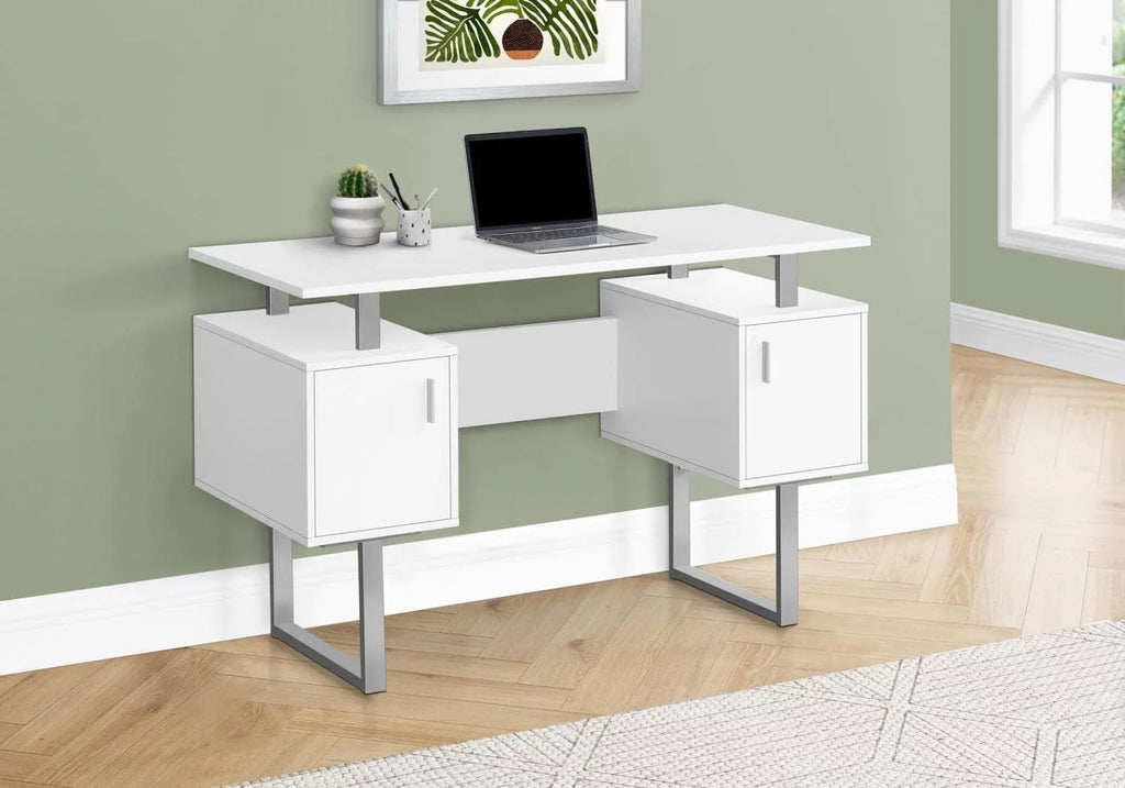 White Metal Laminate Computer Desk U423498