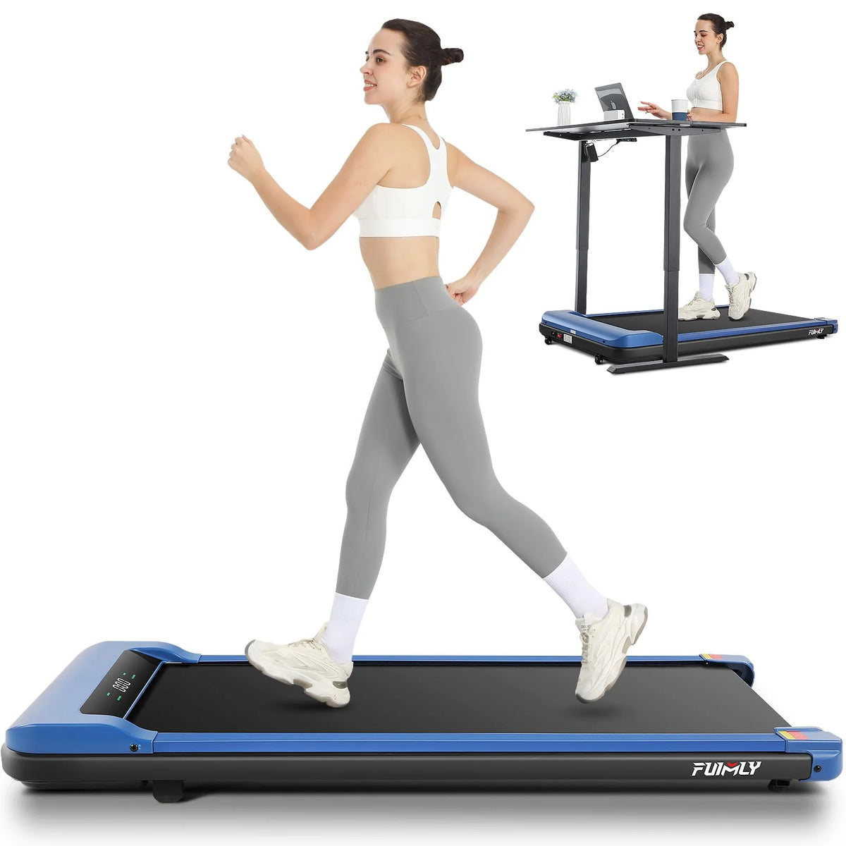 Black Electric Walking Pad Treadmill with Remote Control K707919