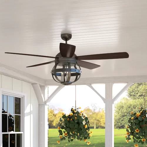 52x22 Caged Ceiling Fan with Remote Control and Light Kit B568047