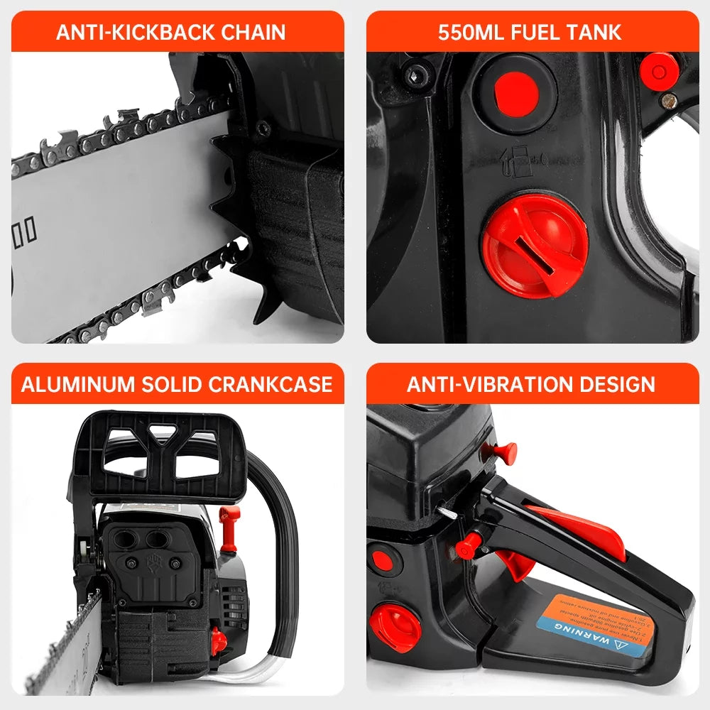 Gasoline Chainsaw with 22 in. Bar 52CC 2-Cycle Gas Powered U6028