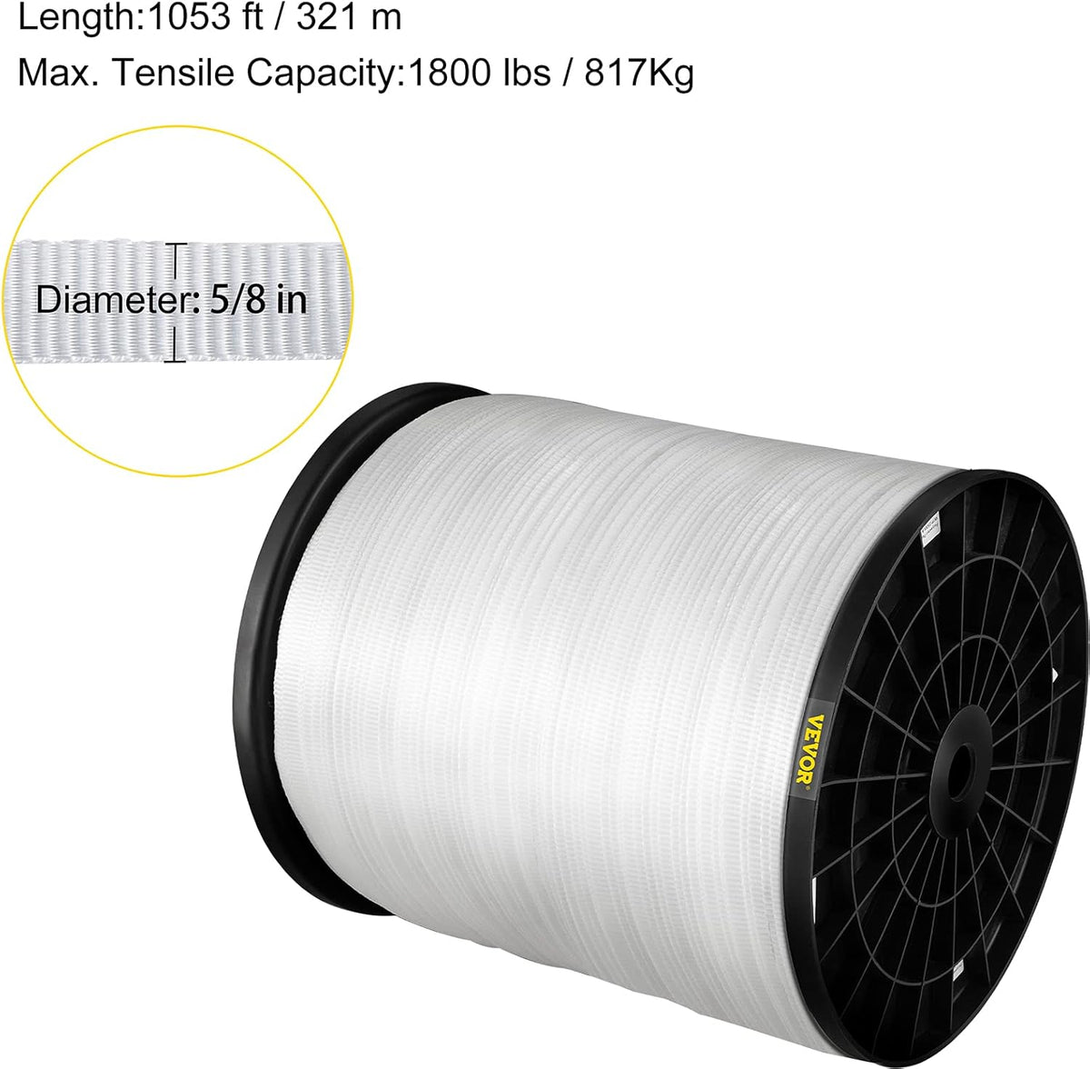 Polyester Pull Tape 1053' x 5/8 Flat Rope Pack of 2 Z371722
