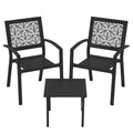 Peacock Blue Stackable Bistro Set with 2 Chairs and 1 Coffee Table P37252