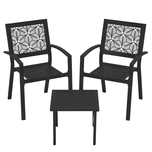 Peacock Blue Stackable Bistro Set with 2 Chairs and 1 Coffee Table P37252