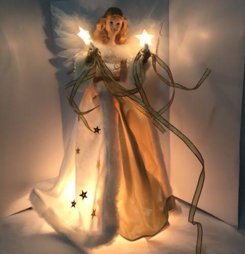 Cream and Gold Angel Treetop O173605