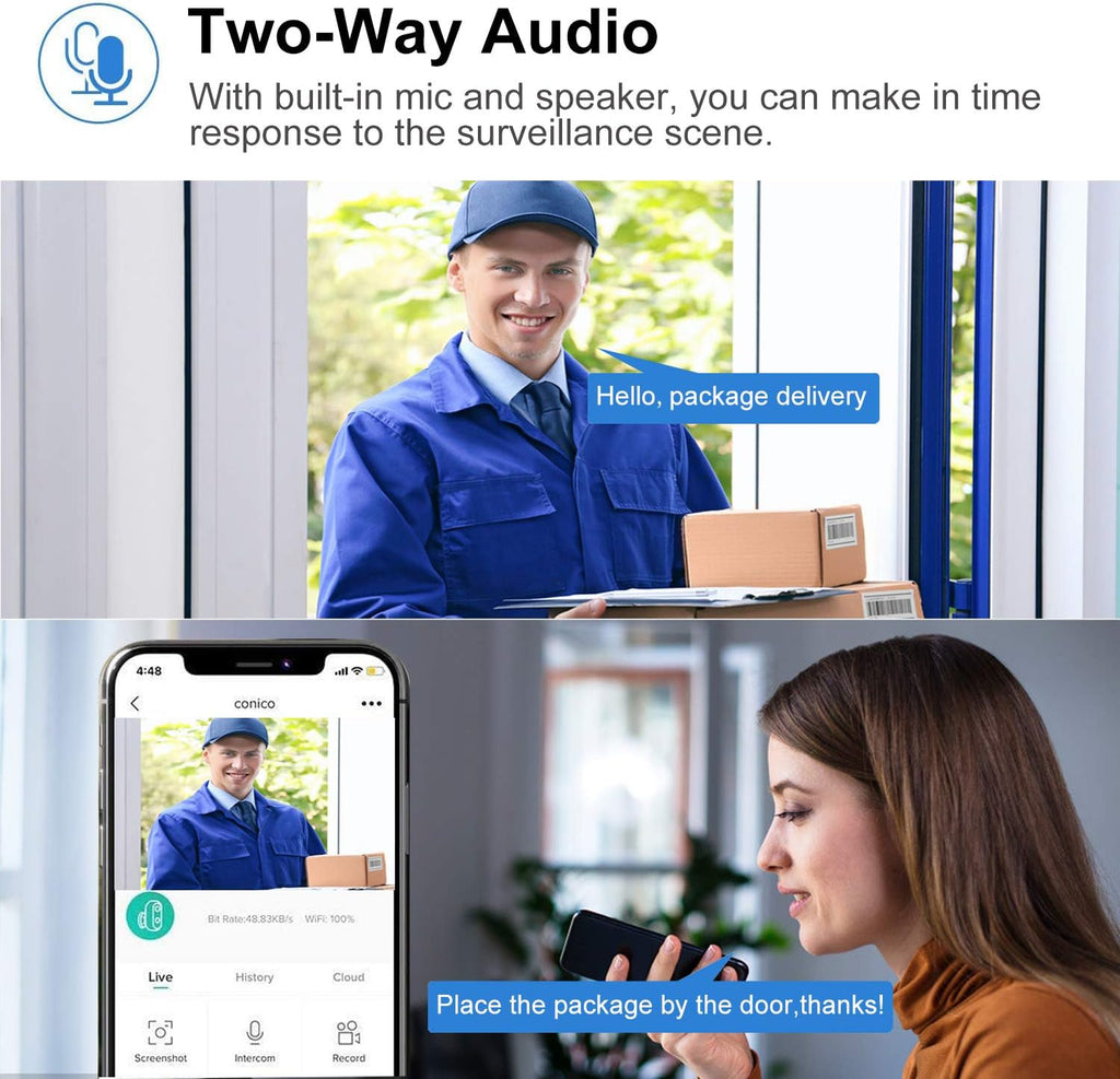 WiFi Video Doorbell Camera, 1080P HD, Night Vision, 2-Way Audio U162792