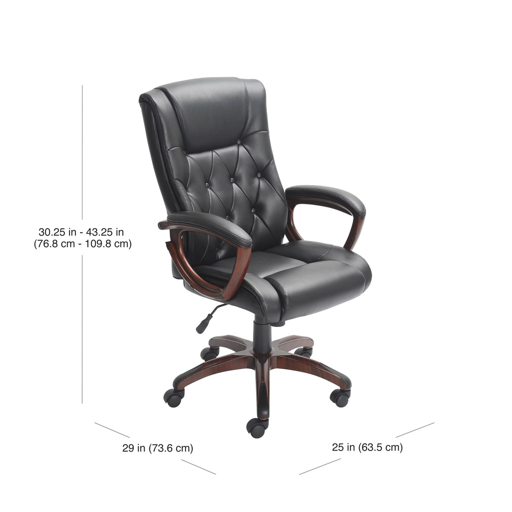 Black Bonded Leather Office Chair with Arms K29715