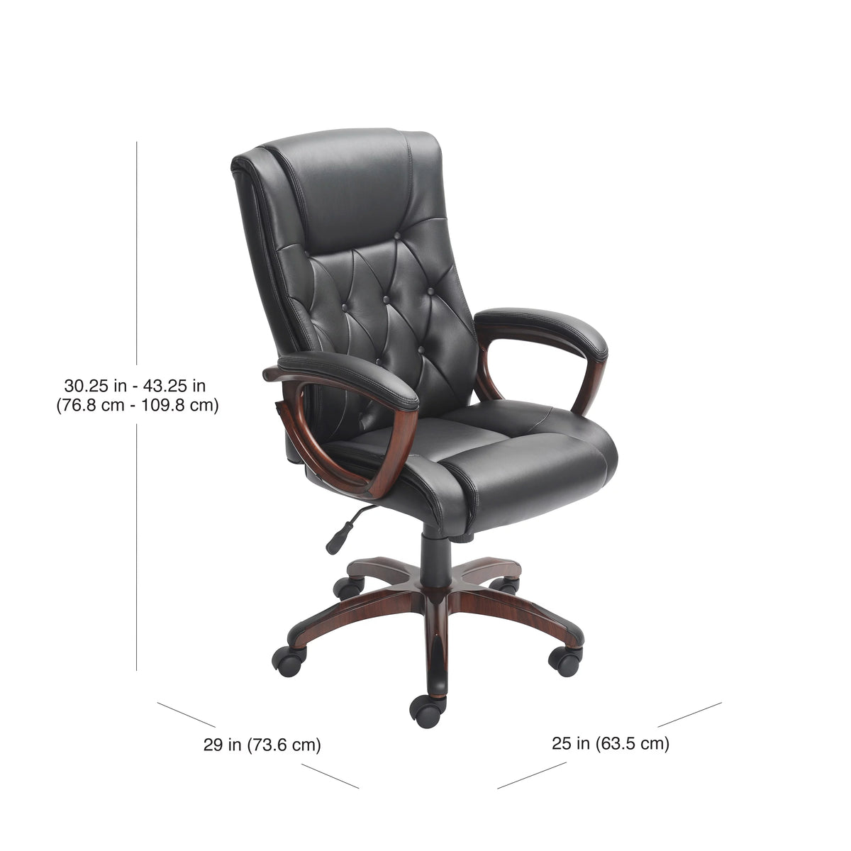 Black Bonded Leather Office Chair with Arms K29715