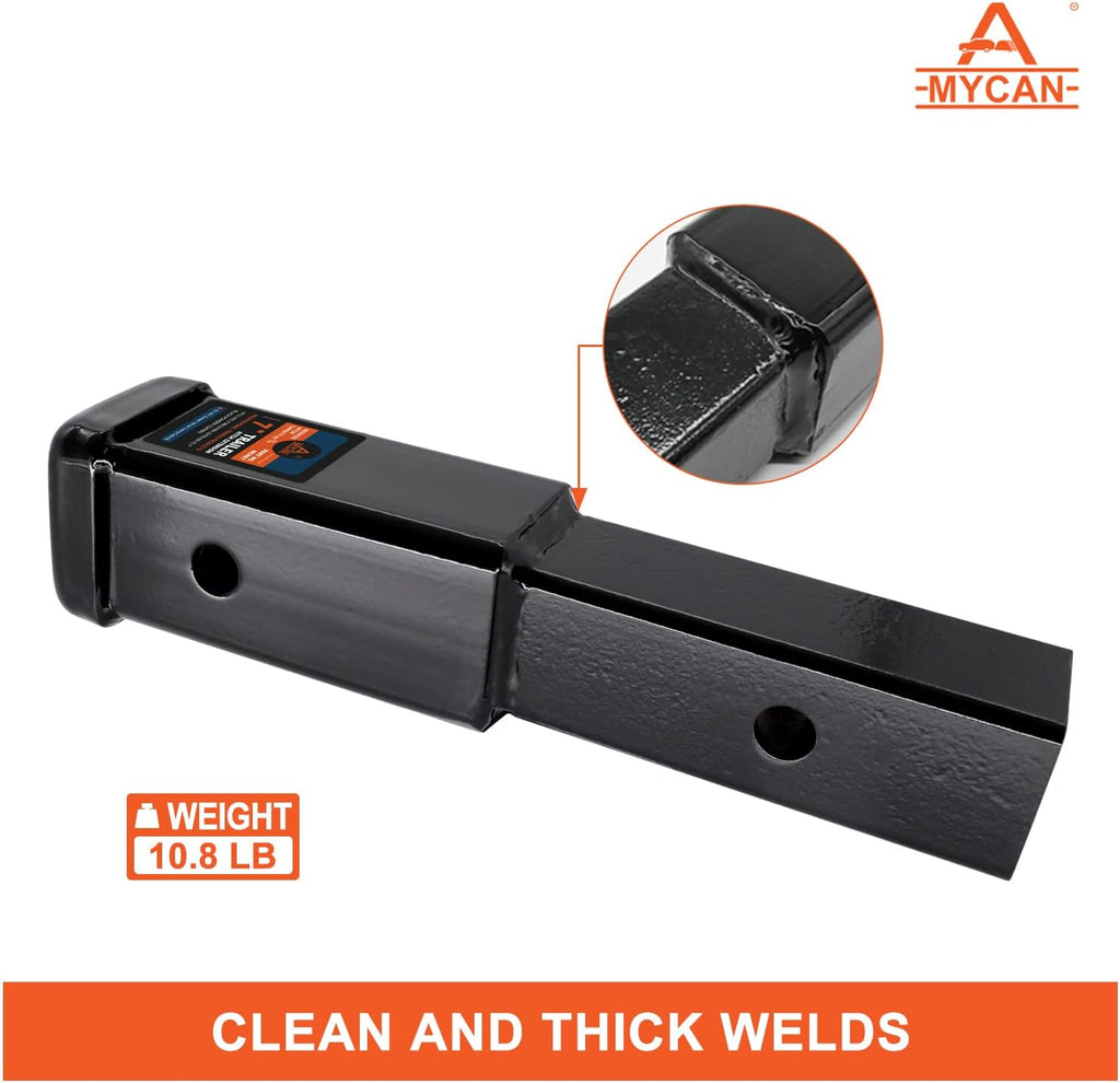 Hitch Extender 7 inch 2 inch Receiver Solid Shank Heavy Duty 3500 lbs Pack of 2 A468673