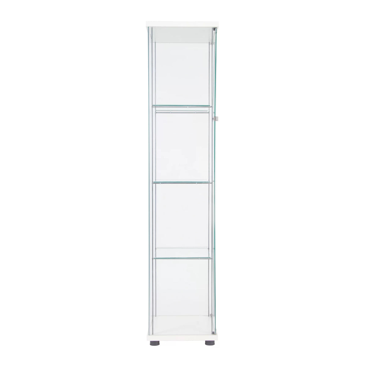White One Door Glass Display Cabinet with 4 Shelves O90101