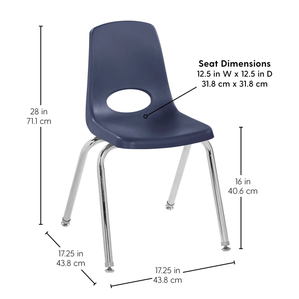 Navy Stack Chair with Swivel Glides, 6-Piece Set N65612