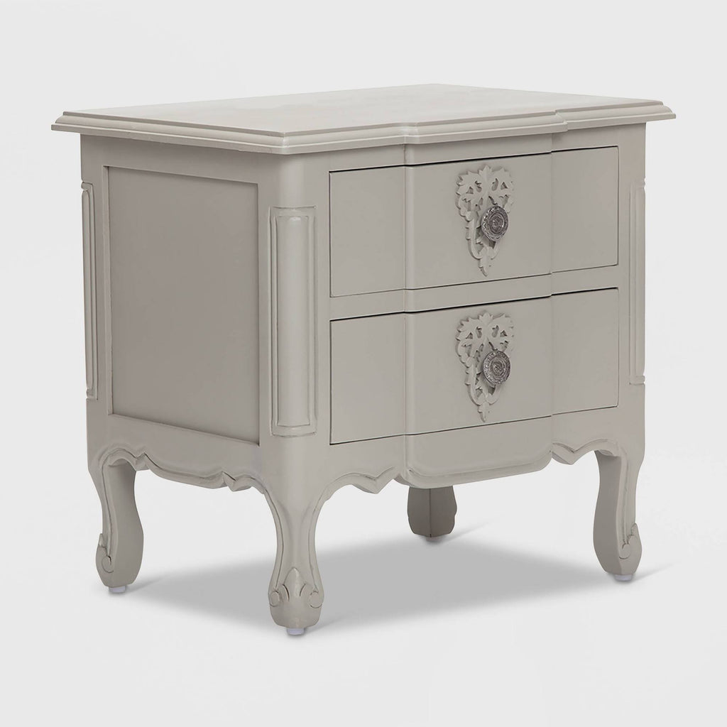Gray Side Table with Two Drawers T341308