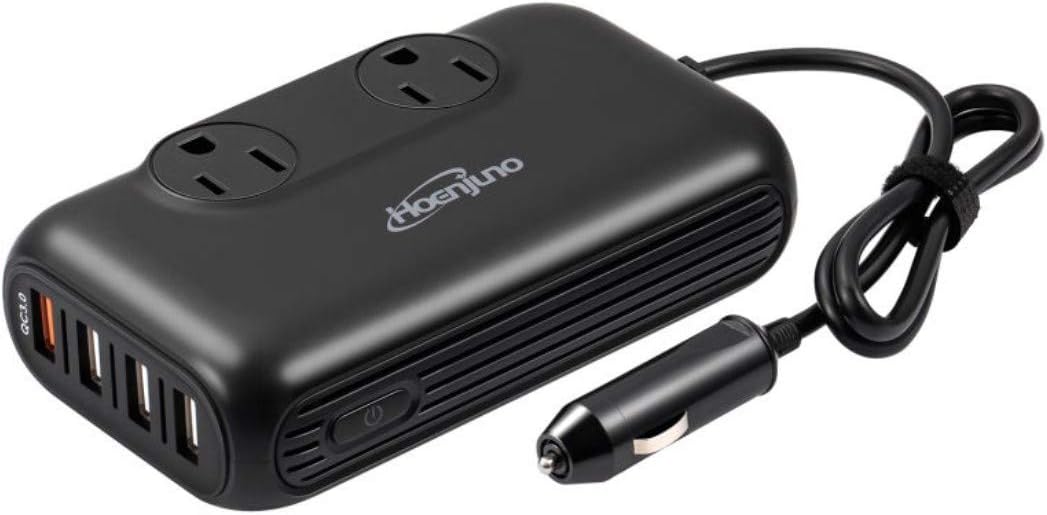 200W Car Power Inverter DC 12V to 110V AC with USB and QC 3.0 Ports I603006
