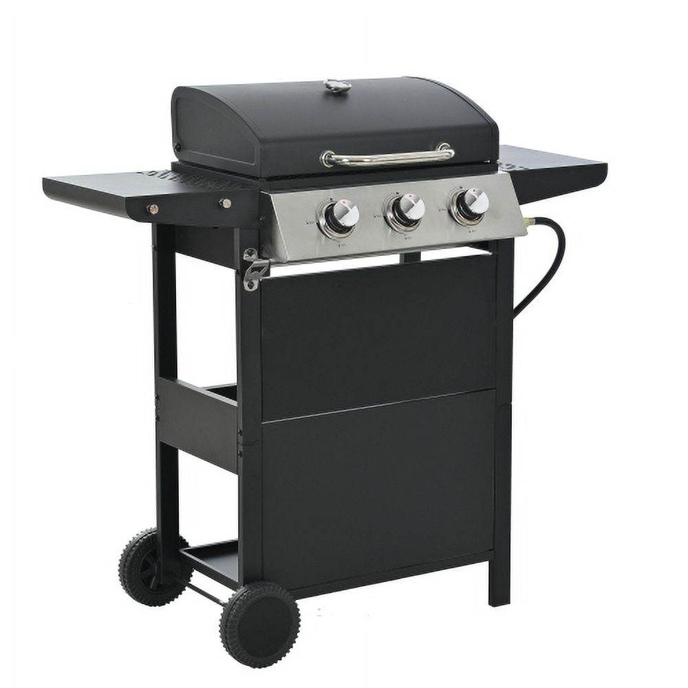3 Burner Portable Propane Gas Grill Stainless Steel Black K883752