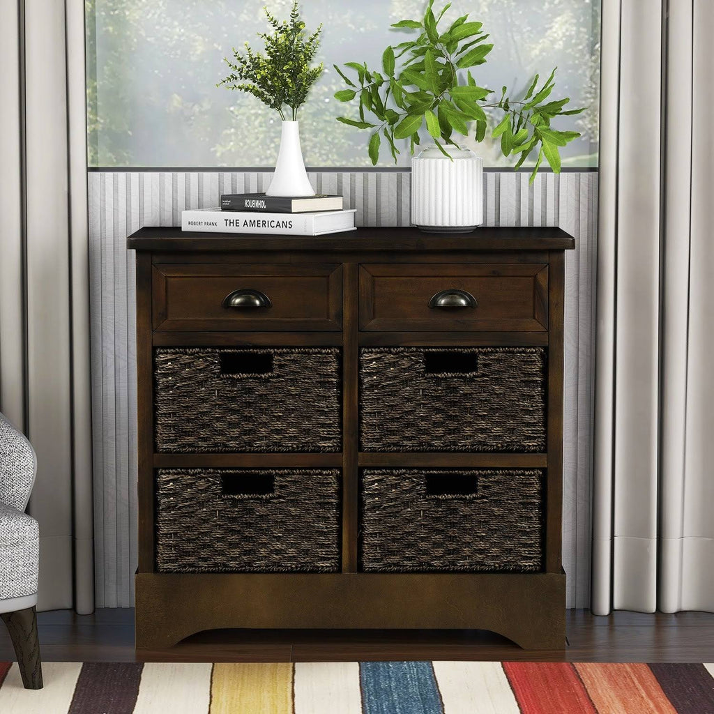 Rustic Storage Cabinet with Baskets E97866