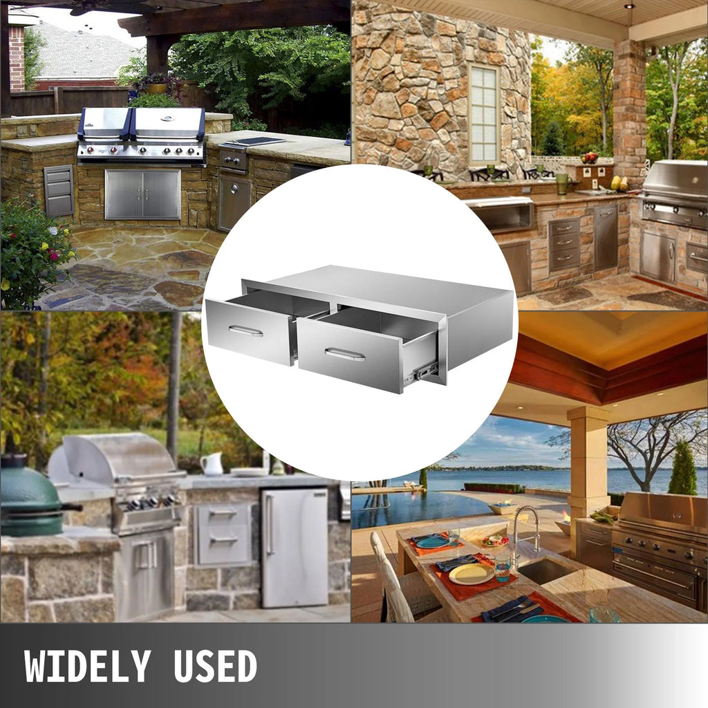 30"Wx10"Hx20"D Double Access Outdoor Kitchen Drawers S347