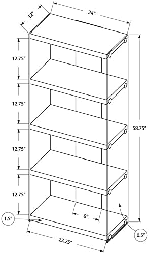 Glossy White 4 Shelf Tempered Glass Bookcase A5637