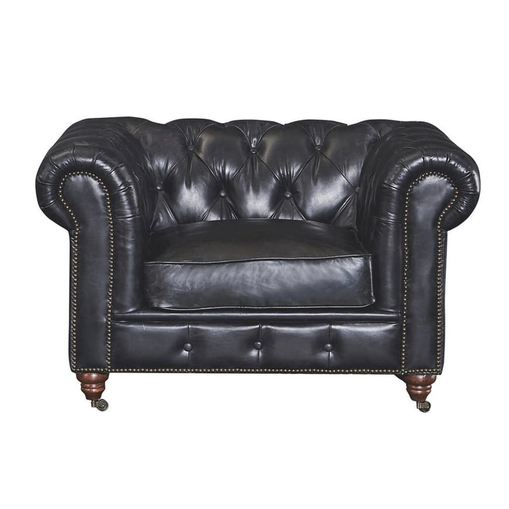 Black Leather Arm Chair A6310
