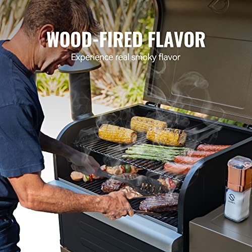 Wood Pellet Grill Smoker with PID Controller, 8-in-1 BBQ Grill, 572 sq in Cooking Area E7329