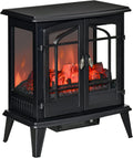 Black Freestanding Electric Fireplace Heater, 1400W W4755