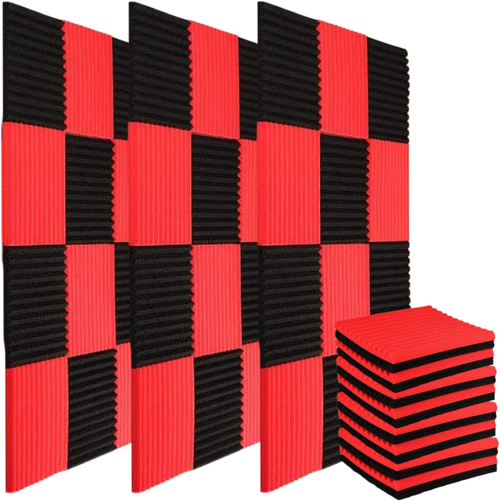 52 Pack Acoustic Panels Studio Foam 12X12 X1 Black/Blue S845