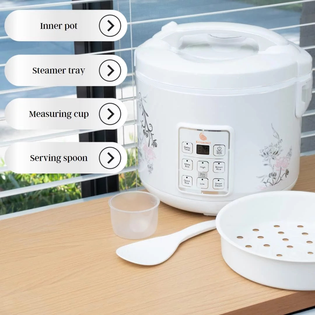 20 Cup Cooked (10 Cup Uncooked) Rice Cooker Food Steamer J661062