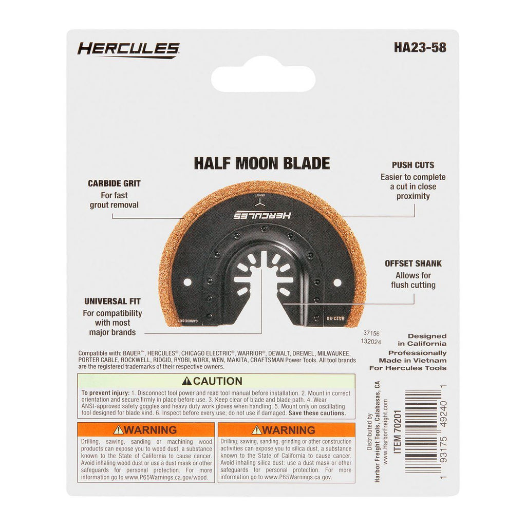 3-5/8 in. Carbide Grit Half-Moon Oscillating Multi-Tool Blade E656316