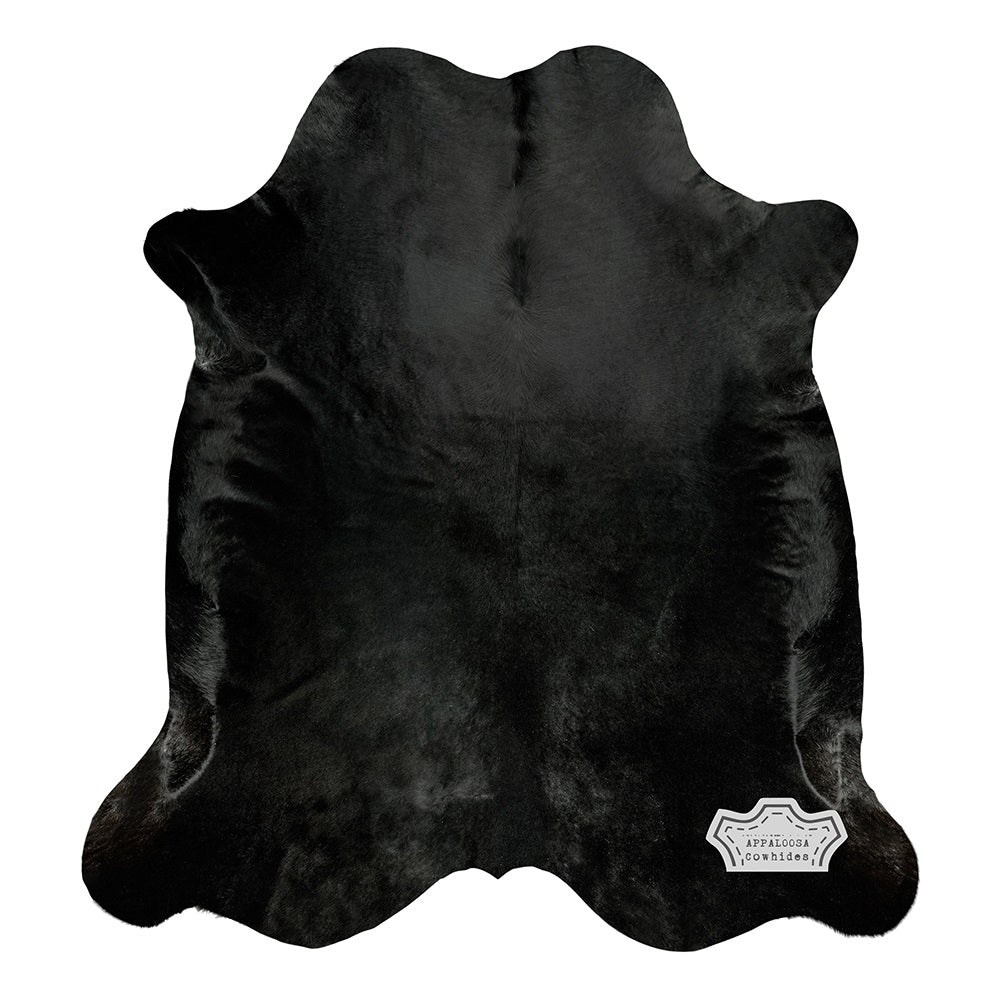 Solid Black Cowhide Rug 5' x 7' F742798