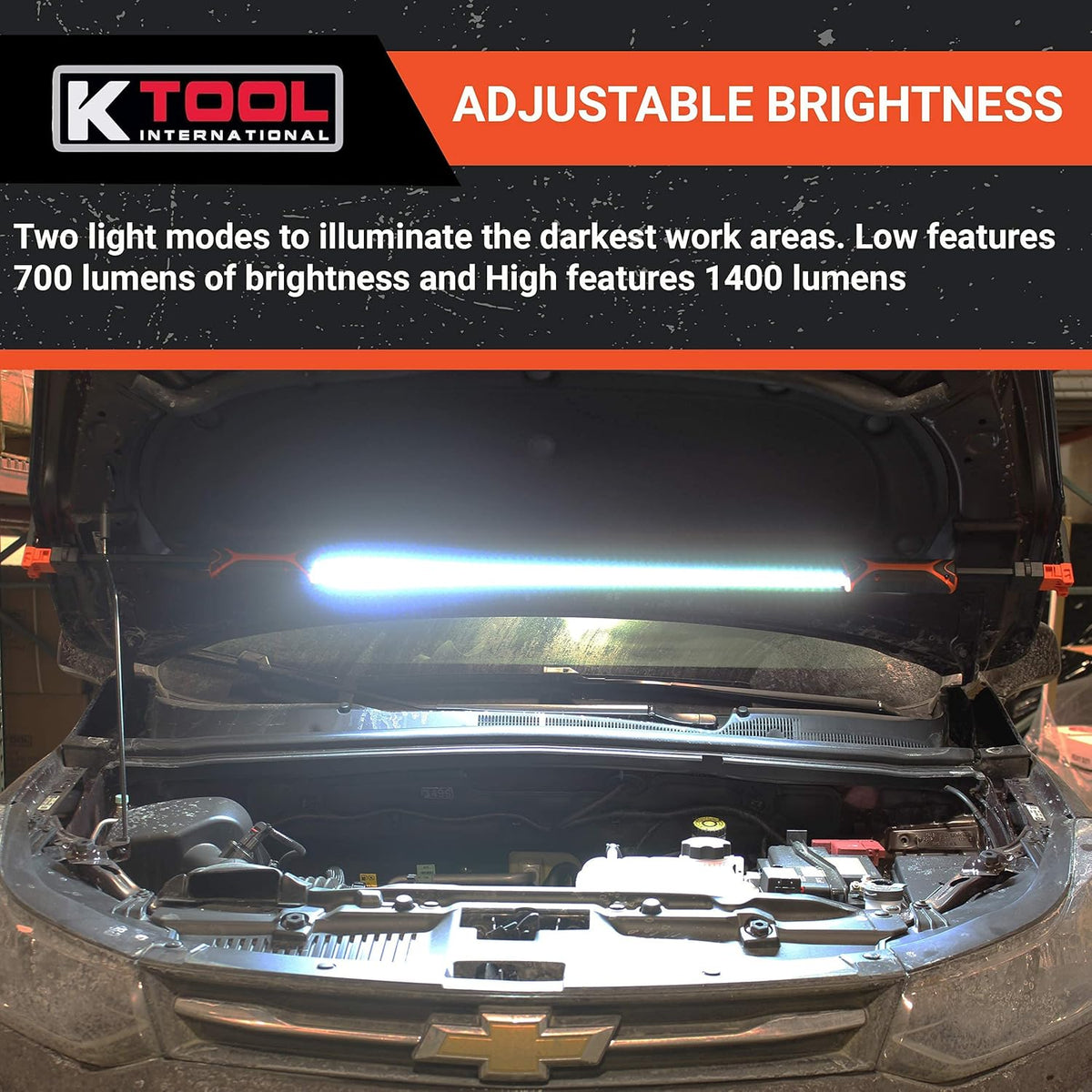 Rechargeable LED Underhood Work Light, Aluminum, 49 Inch to 80 Inch Telescoping V317