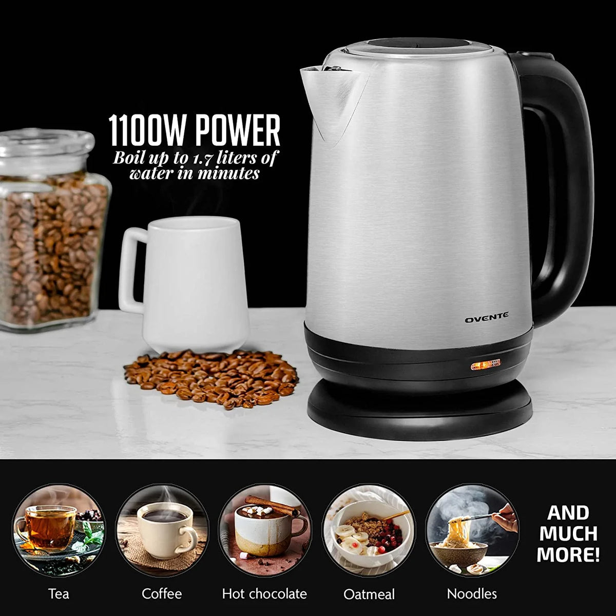 Electric Stainless Steel Kettle 1.7 Liter H143